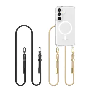 Etui Tech-Protect Flexair Chain MagSafe Samsung Galaxy S25 Black & Taupe