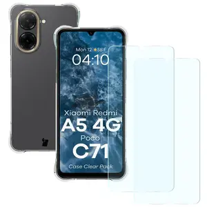 Etui + 2x szkło na ekran Bizon Case Clear Pack do Xiaomi Redmi A5 4G / POCO C71 4G