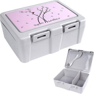 Orion Pojemnik śniadaniowy z przegrodą na śniadanie sałatkę lunchbox sztućce śniadaniówka serce 1 l