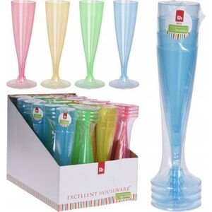 Koopman Kieliszki do szampana plastikowe zestaw 4 szt