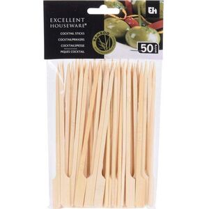 Excellent Houseware Wykałaczki DREWNIANE szpikulce bambusowe do przystawek przekąsek burgerów szaszłyków 15 cm 50 sztuk