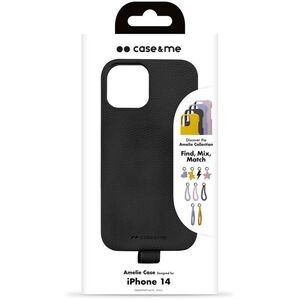Case & Me Amelie cover in leather effect material for iPhone 14- Black standard