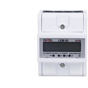 Licznik energii elektrycznej czynnej 3-fazowy cyfrowy 100A LEM-50 EXT10000322