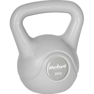 Kettlebell bitumiczny 2 kg szary REBEL ACTIVE