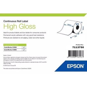 HIGH GLOSS LABEL CONTINUOUS ROLL 102MM X 33M