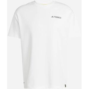 Koszulka bawełniana adidas TERREX Nat Geo UF AEROREADY Graphic T-Shirt - white rozmiar: l