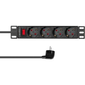 LogiLink LogiLink Steckdosenleiste 4-fach mit Schalter,10"(1HE),2m