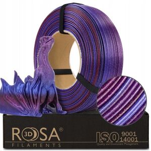 3D plastikas PLA blizgantis ivairiaspalvis (Galaxy rainbow Andromeda) 1kg refill pakuote Rosa3D