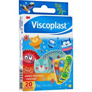 Plastry dziecięce VISCOPLAST Zwierzęta, 72x25mm, 20 szt., pudełko