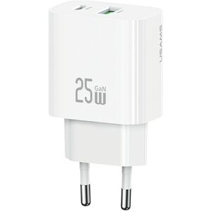 Ładowarka sieciowa 25W 1xUSB-A 1xUSB-A fast charging Biała