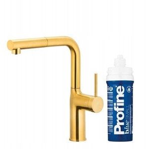 KFA bateria kuchenna z funkcją filtracji wody i wyciąganą wylewką Duero Pure Move Pull-Out + zestaw fitrujący Profine Blue S, brushed gold 6623-423-31
