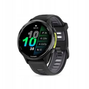 Garmin Forerunner® 970 Carbon Grey DLC Titanium with Black Case and Black/Translucent Whitestone Band