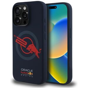 ETUI RED BULL HC SILICONE ORBR20 LOGO RED LINING DO IPHONE 15 PRO MAGSAFE GRANATOWY