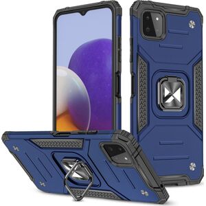 Wozinsky Wozinsky Ring Armor pancerne hybrydowe etui pokrowiec + magnetyczny uchwyt Samsung Galaxy A22 4G niebieski