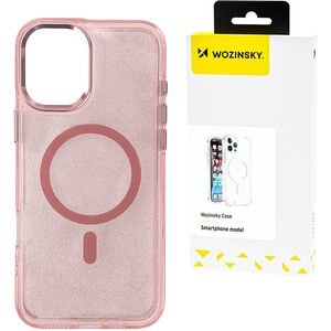 Etui Wozinsky Glitter Case z Mag Safe na Samsung Galaxy S25 Ultra - różowe z brokatem