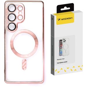 Etui Wozinsky Electroplated Case z Magsafe na Samsung Galaxy S25 Ultra - różowe