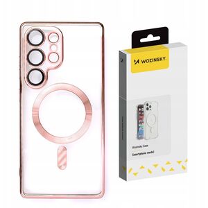 Etui Wozinsky Electroplated Case z Magsafe na Samsung Galaxy S25 - różowe
