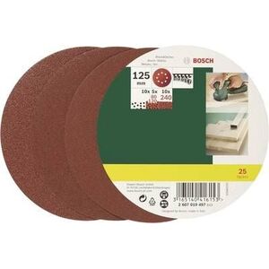 Bosch Papier ścierny ekscentryczny zestaw z rzepem, perforowane 125mm P80-240 - 2607019497