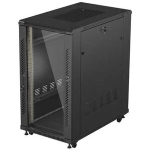 SZAFA INSTALACYJNA RACK STOJĄCA 19" 22U 600X1000 CZARNA DRZWI PRZESZKLONE LANBERG (FLAT PACK)