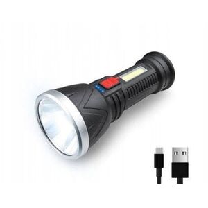 Latarka ręczna LTC 1-LED XPE+COB 3W 500lm, akumulator 2400mAh, IP65,USB-C
