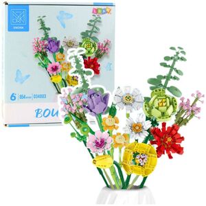 Klocki Konstrukcyjne Dekoracyjny Bukiet Kwiaty Kolorowe 854 el.