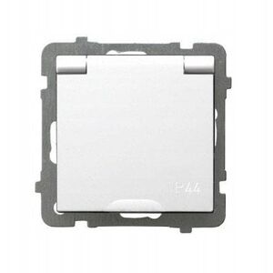 Ospel AS INVEST Gniazdo bryzgoszczelne z/u IP44 klapka biała GPH-1GZ/MW-T - GPH-1GZ/MW-T