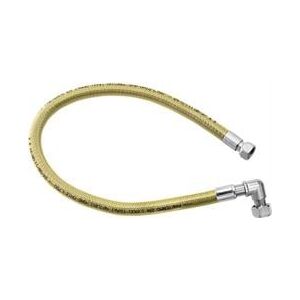 Ferro Wąż do gazu nakrętno-nakrętny 1/2" 0,75m PVC z kolanem (WGK0750)