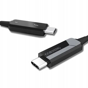 Corning AOC-CCU6JPN015M20, USB C, USB C, 15 m, Black, 40 Gbit/s, Fiber optic