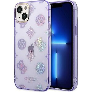 Guess Etui Guess do iPhone 14 Plus 6,7" liliowy/lilac hard case Peony Glitter