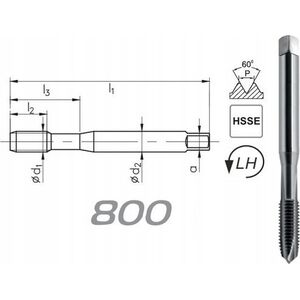 Fanar GWINTOWNIK M 8 DIN-371B LH (6H) HSSE 800