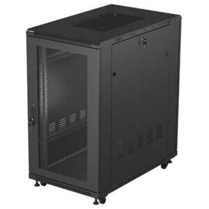 SZAFA INSTALACYJNA RACK STOJĄCA 19" 22U 600X1000 CZARNA DRZWI PERFOROWANE LANBERG (FLAT PACK)