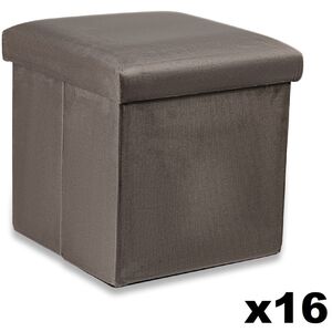 Pufa składana M - 30x30x30cm aksamit brąz x 16