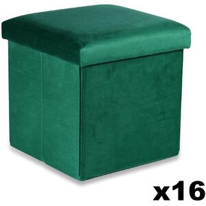 Pufa składana M - 30x30x30cm aksamit zielony x 16