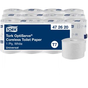 Tork OptiServe  Ekologiczny papier toaletowy bez gilzy, T7, universal, 1 Warstwa  Biały