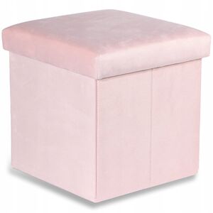 Pufa składana M - 30x30x30cm aksamit róż