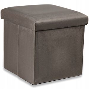 Pufa składana M - 30x30x30cm aksamit brąz