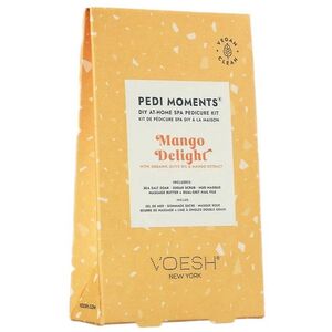 VOESH_SET Pedi Moments Mango Delight zestaw do pedicure sól morska do namaczania + peeling cukrowy + maska błotna + masło do masażu + pilnik do paznokci