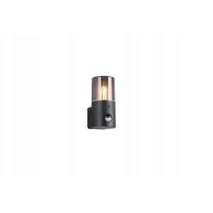 Outdoor wall lamp TRIO HOOSIC, IP44 1xE27 with motion sensor, black 17.5x8.5x11.8cm