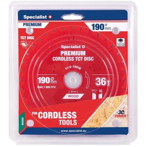Δίσκος κοπής 190x36Tx30mm, Ασύρματο PREMIUM SPECIALIST+