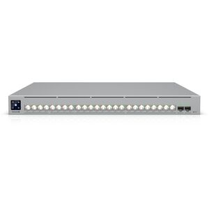 Ubiquiti network switch ECS-24-PoE-EU Enterprise-grade 24-port, Layer 3 Etherlighting PoE+++ switch with high-capacity 10 GbE RJ45 and 25G SFP28 connections for high availability system design, (16) 10 GbE, (8) 2.5 GbE ports, all PoE+++ (90W capable,