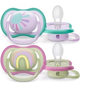 Philips AVENT ultra air SCF085/59 Soother, Classic baby pacifier, Orthodontic, Silicone, Boy/Girl, Dishwasher proof