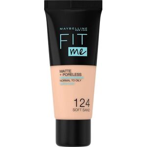 Maybelline  Maybelline Fit Me! Matte Poreless Podkład 30ml 124 Soft Sand