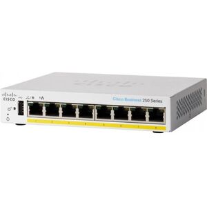 Cisco Cisco switch CBS250-8PP-D, 8xGbE RJ45, fanless, 45W, PoE - REFRESH