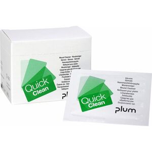 Plum PLQUICKCLEAN - Nawilżane chusteczki do czyszczenia ran QuickClean znajdują zastosowanie w przypadku drobnych ran i skaleczeń - 20 saszetek