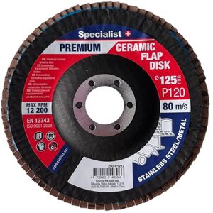 Flap disc 125 mm, P120, Ceramic PREMIUM, SPECIALIST+