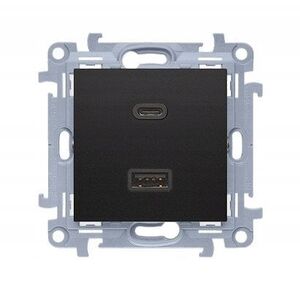 CEC2CAQ.01/49 Simon 10 Ładowarka USB C+A (moduł), 30 W, 230V czarny CEC2CAQ.01/49