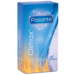 Pasante Climax prążkowane prezerwatywy z efektem rozgrzewającym i z efektem chłodzącym 12szt