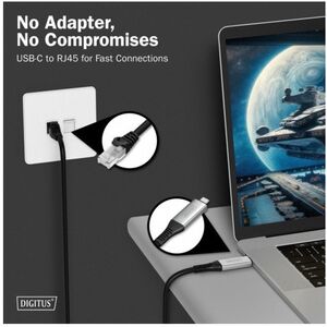 digitus Kabel adapter USB-C - RJ45 Kat. 6A S/FTP, 1 Gbit/s, USB 3.2 Gen1, LSZH, 2m