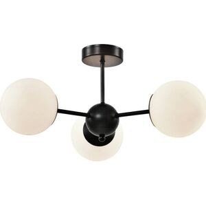 Lampa wisząca Candellux Calari lampa wisząca czarny 3x40W E14 klosz biały 33-37459