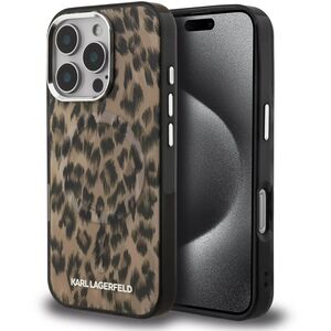 Etui Karl Lagerfeld IML Leopard Pattern  MagSafe do iPhone 16 Pro Max brązowy